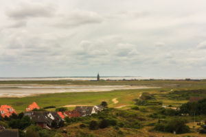 Von Leuchtturm zu Leuchtturm - Blick über das Wattenmeer, Insel Wangerooge, Von Leuchtturm zu Leuchtturm - Blick über das Wattenmeer, Insel Wangerooge,